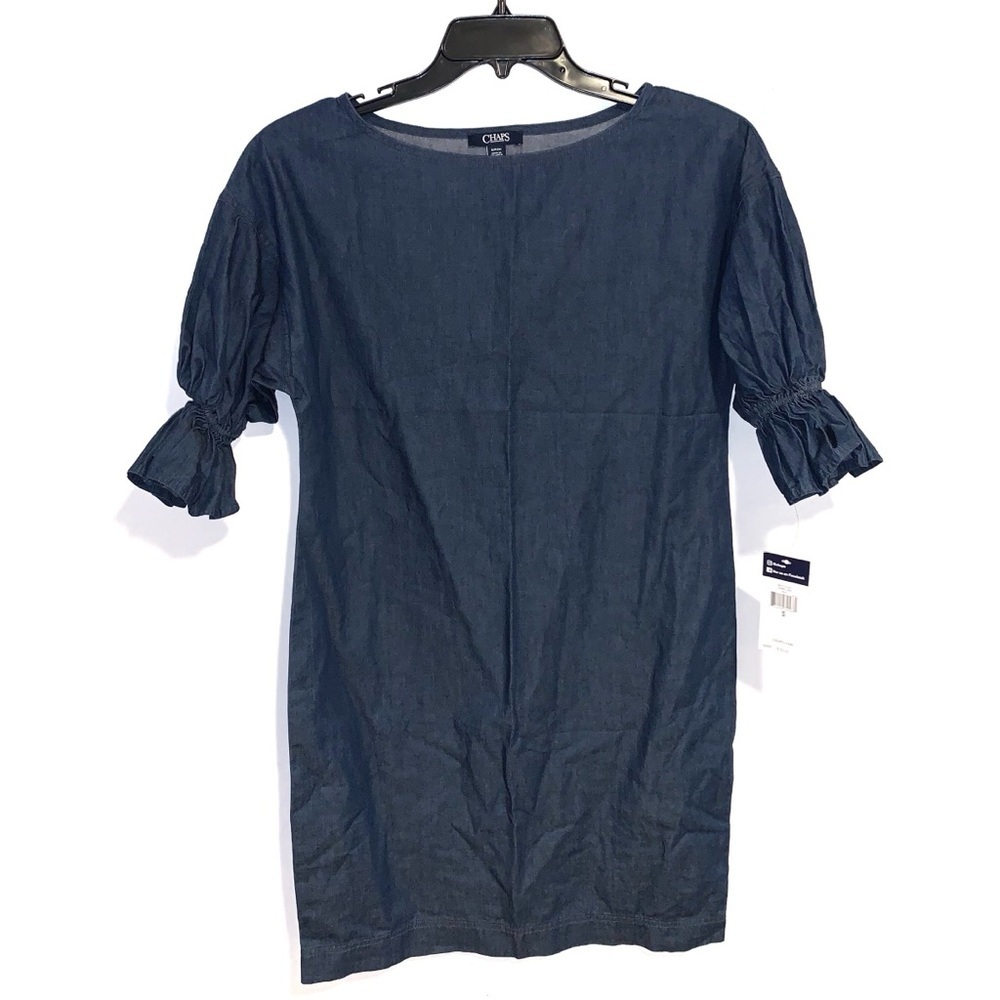 Chaps Dress Woman’s Size S Blue Short Sleeve New